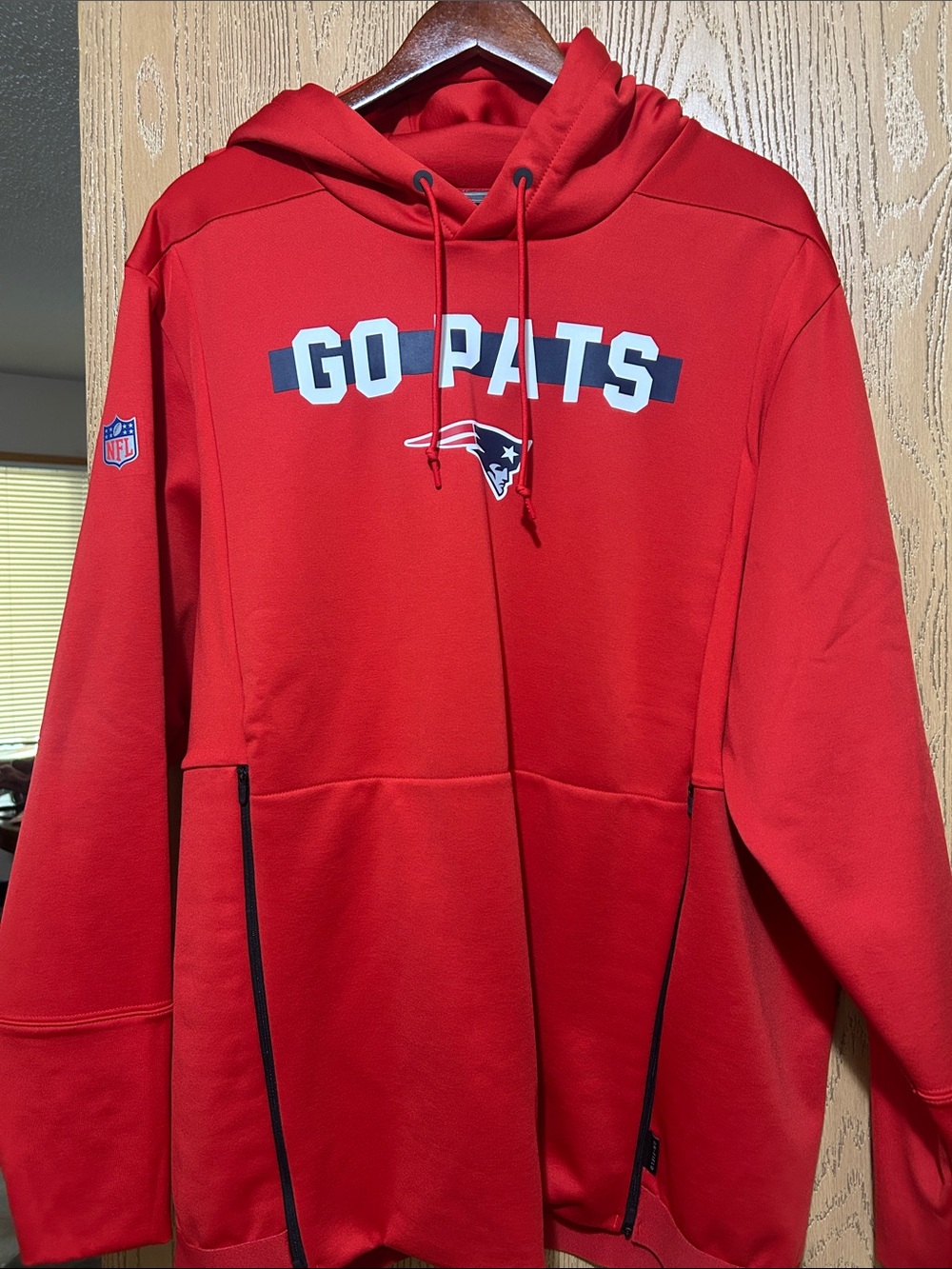 Nike New England Patriots Red Pullover Hoodie - GO PATS